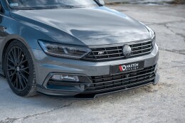 Street+ Spoilerlippe Front Ansatz V.2 passend für VW Passat R-Line B8 schwarz Hochglanz