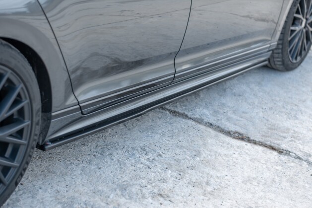 Seitenschweller Ansatz Cup Leisten passend für VW Passat R-Line B8 schwarz Hochglanz