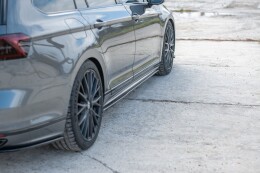 Seitenschweller Ansatz Cup Leisten passend für VW Passat R-Line B8 schwarz Hochglanz