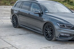 Seitenschweller Ansatz Cup Leisten passend für VW Passat R-Line B8 schwarz Hochglanz
