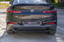 Mittlerer Cup Diffusor Heck Ansatz passend für BMW X4 M40i G02 schwarz Hochglanz