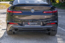 Heck Ansatz Flaps Diffusor für BMW X4 M40i G02 schwarz Hochglanz