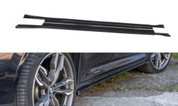Seitenschweller Ansatz Cup Leisten für BMW X4 M-Paket G02 schwarz Hochglanz