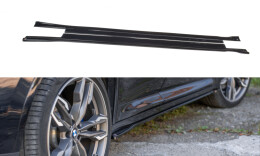 Seitenschweller Ansatz Cup Leisten passend für BMW X4 M-Paket G02 schwarz Hochglanz