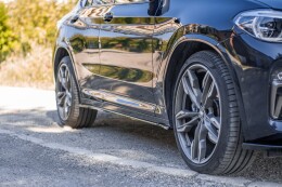 Seitenschweller Ansatz Cup Leisten passend für BMW X4 M-Paket G02 schwarz Hochglanz