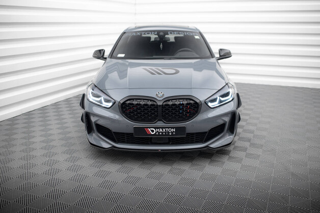 Street+ Spoilerlippe Front Ansatz V.4 passend für BMW 1er M-Paket/ M135i / 128ti F40 schwarz Hochglanz