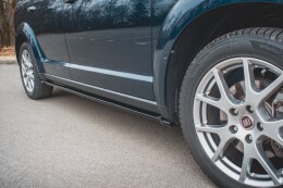 Seitenschweller Ansatz Cup Leisten passend für Fiat Freemont schwarz Hochglanz