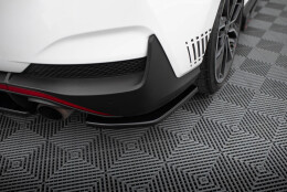 Heck Ansatz Flaps Diffusor passend für Hyundai I30 N Mk3 Fastback schwarz Hochglanz