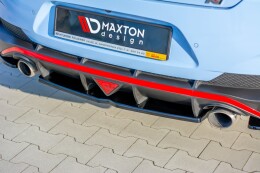 Mittlerer Cup Diffusor Heck Ansatz passend für Hyundai I30 N Mk3 Fastback schwarz Hochglanz