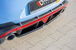 Mittlerer Cup Diffusor Heck Ansatz passend für Hyundai I30 N Mk3 Fastback schwarz Hochglanz