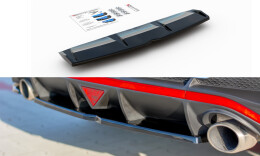 Street+ Mittlerer Diffusor Heck Ansatz passend für Hyundai I30 N Mk3 Fastback schwarz Hochglanz