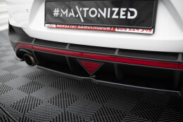Mittlerer Cup Diffusor Heck Ansatz DTM Look passend für Hyundai I30 N Mk3 Fastback schwarz Hochglanz
