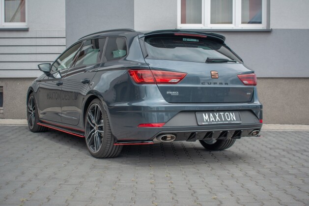 Heck Ansatz Diffusor V.1 passend für Seat Leon Cupra Mk3 FL Sportstourer schwarz Hochglanz