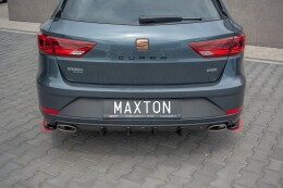 Heck Ansatz Diffusor für Seat Leon Mk3 Cupra ST Facelift schwarz Hochglanz