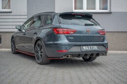 Heck Ansatz Diffusor V.1 für Seat Leon Cupra Mk3 FL Sportstourer schwarz Hochglanz