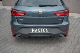 Heck Ansatz Diffusor V.1 passend für Seat Leon Cupra Mk3 FL Sportstourer schwarz Hochglanz