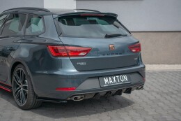 Heck Ansatz Flaps Diffusor V.1 für Seat Leon Cupra Mk3 FL Sportstourer schwarz Hochglanz