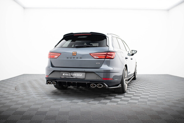 Heck Spoiler Aufsatz Abrisskante V.1 passend für Seat Leon Mk3 Cupra ST Facelift schwarz Hochglanz