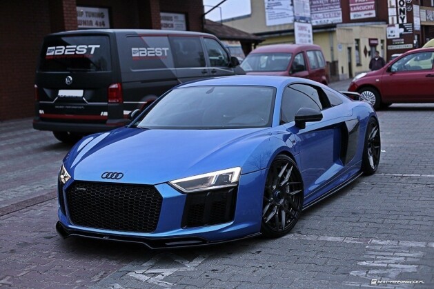 Cup Spoilerlippe Front Ansatz V.2 passend für Audi R8 Mk.2 schwarz Hochglanz