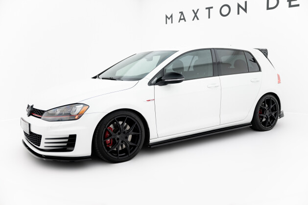 Seitenschweller Ansatz Cup Leisten V.2 passend für VW Golf 7 GTI (verengen) schwarz Hochglanz