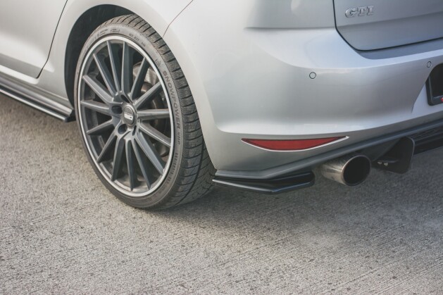 Heck Ansatz Flaps Diffusor V.2 für VW Golf 7 GTI schwarz Hochglanz