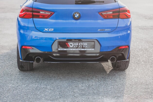 Mittlerer Cup Diffusor Heck Ansatz passend für BMW X2 F39 M-Paket schwarz Hochglanz