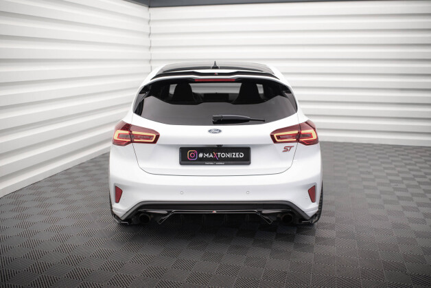 Heck Ansatz Diffusor V.2 passend für Ford Focus Hatchback ST Mk4 schwarz Hochglanz