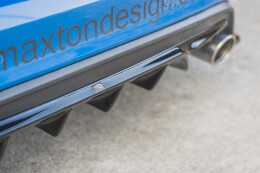 Heck Ansatz Diffusor V.2 passend für Ford Focus Hatchback ST Mk4 schwarz Hochglanz