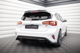 Heck Ansatz Diffusor V.2 passend für Ford Focus Hatchback ST Mk4 schwarz Hochglanz