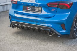 Heck Ansatz Diffusor V.2 passend für Ford Focus Hatchback ST Mk4 schwarz Hochglanz