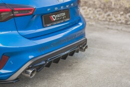 Heck Ansatz Diffusor V.2 passend für Ford Focus Hatchback ST Mk4 schwarz Hochglanz
