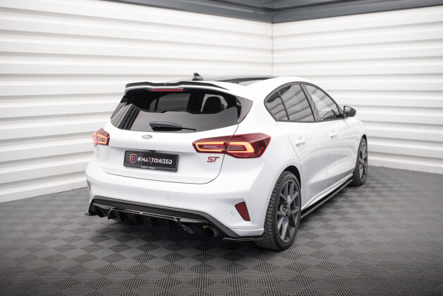 Heck Ansatz Flaps Diffusor V.1 passend für Ford Focus ST Mk4 schwarz Hochglanz