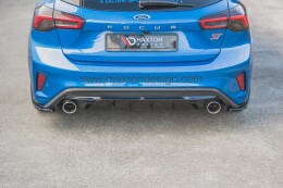 Street+ Heck Ansatz Flaps V.1 passend für Ford Focus ST Mk4 schwarz Hochglanz