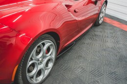 Seitenschweller Ansatz Cup Leisten für Alfa Romeo 4C schwarz Hochglanz