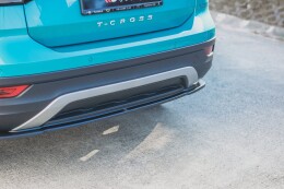 Mittlerer Cup Diffusor Heck Ansatz für VW T-Cross schwarz Hochglanz
