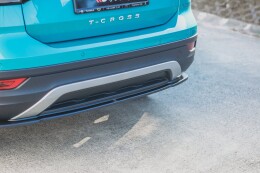 Mittlerer Cup Diffusor Heck Ansatz passend für VW T-Cross schwarz Hochglanz