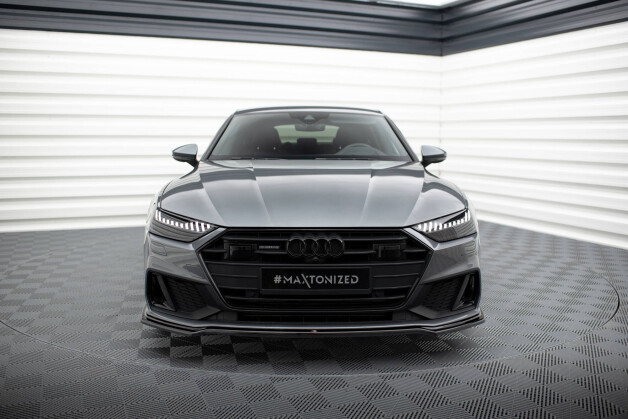 Cup Spoilerlippe Front Ansatz V.1 passend für Audi A7 S-Line C8 / S7 C8 / C8 Facelift / S7 Facelift schwarz Hochglanz