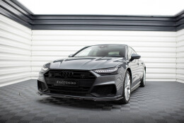 Cup Spoilerlippe Front Ansatz V.1 passend für Audi A7 S-Line C8 / S7 C8 / C8 Facelift / S7 Facelift schwarz Hochglanz