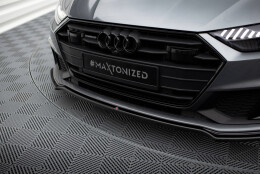 Cup Spoilerlippe Front Ansatz V.1 passend für Audi A7 S-Line C8 / S7 C8 / C8 Facelift / S7 Facelift schwarz Hochglanz
