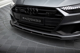 Cup Spoilerlippe Front Ansatz V.2 passend für Audi A7 S-Line C8 / S7 C8 / C8 Facelift / S7 Facelift schwarz Hochglanz