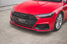 Cup Spoilerlippe Front Ansatz V.2 für Audi A7 C8 S-Line Carbon Look