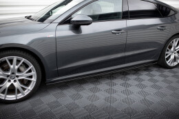 Seitenschweller Ansatz Cup Leisten passend für Audi A7 S-Line C8 / S7 C8 / C8 Facelift / S7 Facelift schwarz Hochglanz