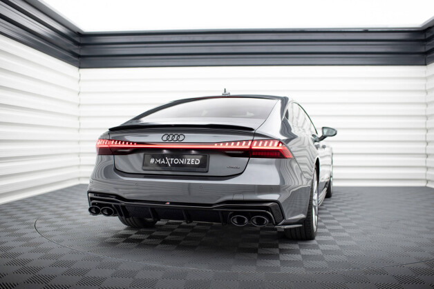 Heck Ansatz Flaps Diffusor passend für Audi A7 S-Line C8 / S7 C8 / C8 Facelift / S7 Facelift schwarz Hochglanz