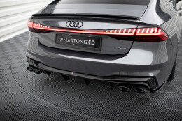Heck Ansatz Flaps Diffusor passend für Audi A7 S-Line C8 / S7 C8 / C8 Facelift / S7 Facelift schwarz Hochglanz