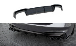Heck Ansatz Diffusor passend für Audi A7 S-Line C8 / S7 C8 schwarz Hochglanz
