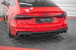 Mittlerer Cup Diffusor Heck Ansatz für Audi A7 C8 S-Line schwarz matt