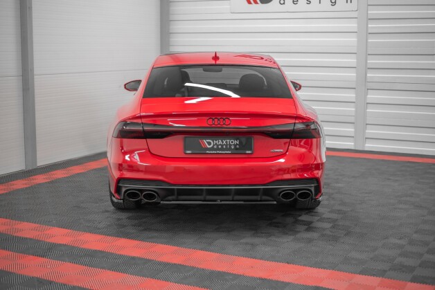 Mittlerer Cup Diffusor Heck Ansatz DTM Look passend für Audi A7 C8 S-Line Carbon Look