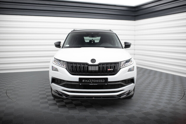 Cup Spoilerlippe Front Ansatz passend für Skoda Kodiaq Mk1 Sportline/RS schwarz Hochglanz