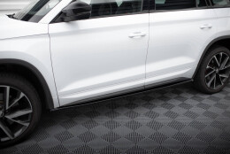 Seitenschweller Ansatz Cup Leisten passend für Skoda Kodiaq Sportline/RS Mk1 / Mk1 Facelift schwarz Hochglanz