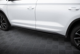 Seitenschweller Ansatz Cup Leisten passend für Skoda Kodiaq Sportline/RS Mk1 / Mk1 Facelift schwarz Hochglanz